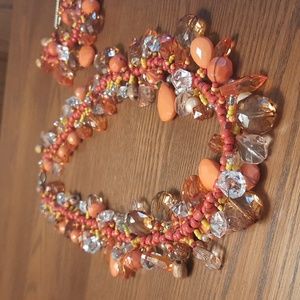 NWOT.  Beautiful Beaded Necklace & Bracelet Set